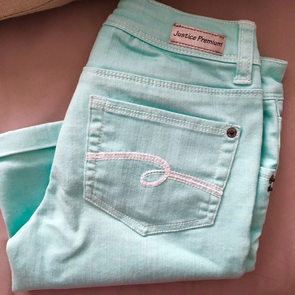 Girls justice Premium shorts 14R Teal Mint green